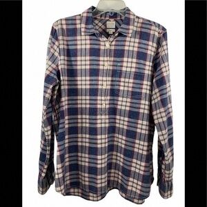 J. Crew Navy and Red Checkered Shirt